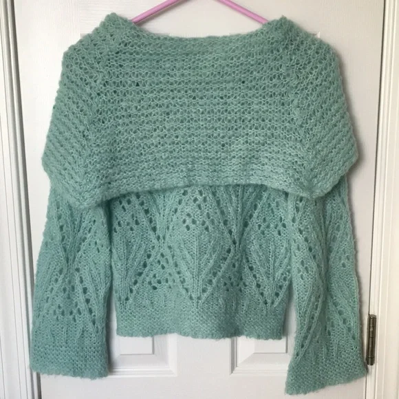 Seafoam Wool Blend Knitted Sweater - Picture 2 of 12